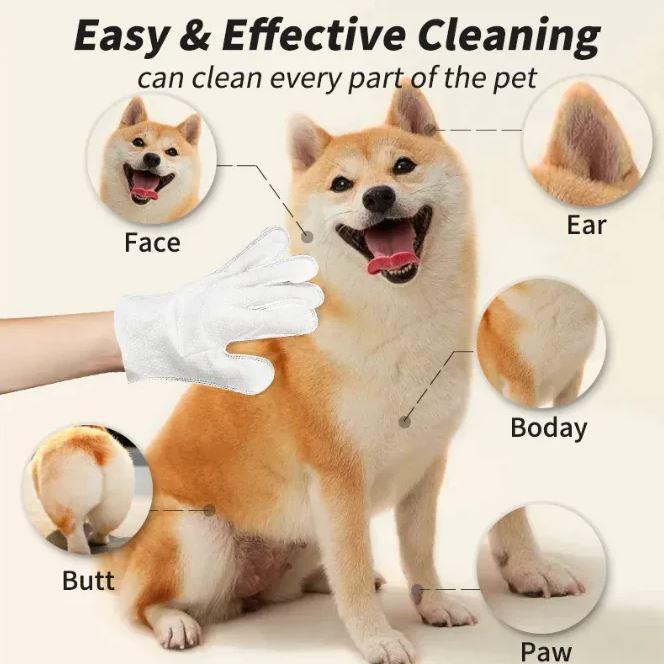 Pet Cleaning Gloves & Wipes – Gentle Care for Cats & Dogs