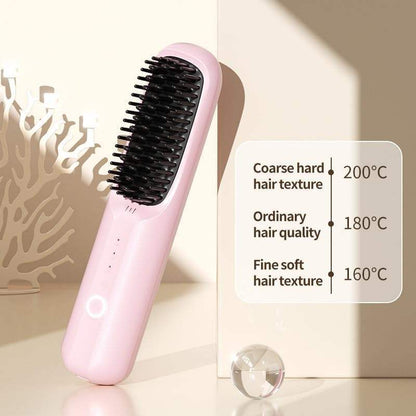 Cordless Ceramic Hair Straightening Comb – USB Rechargeable