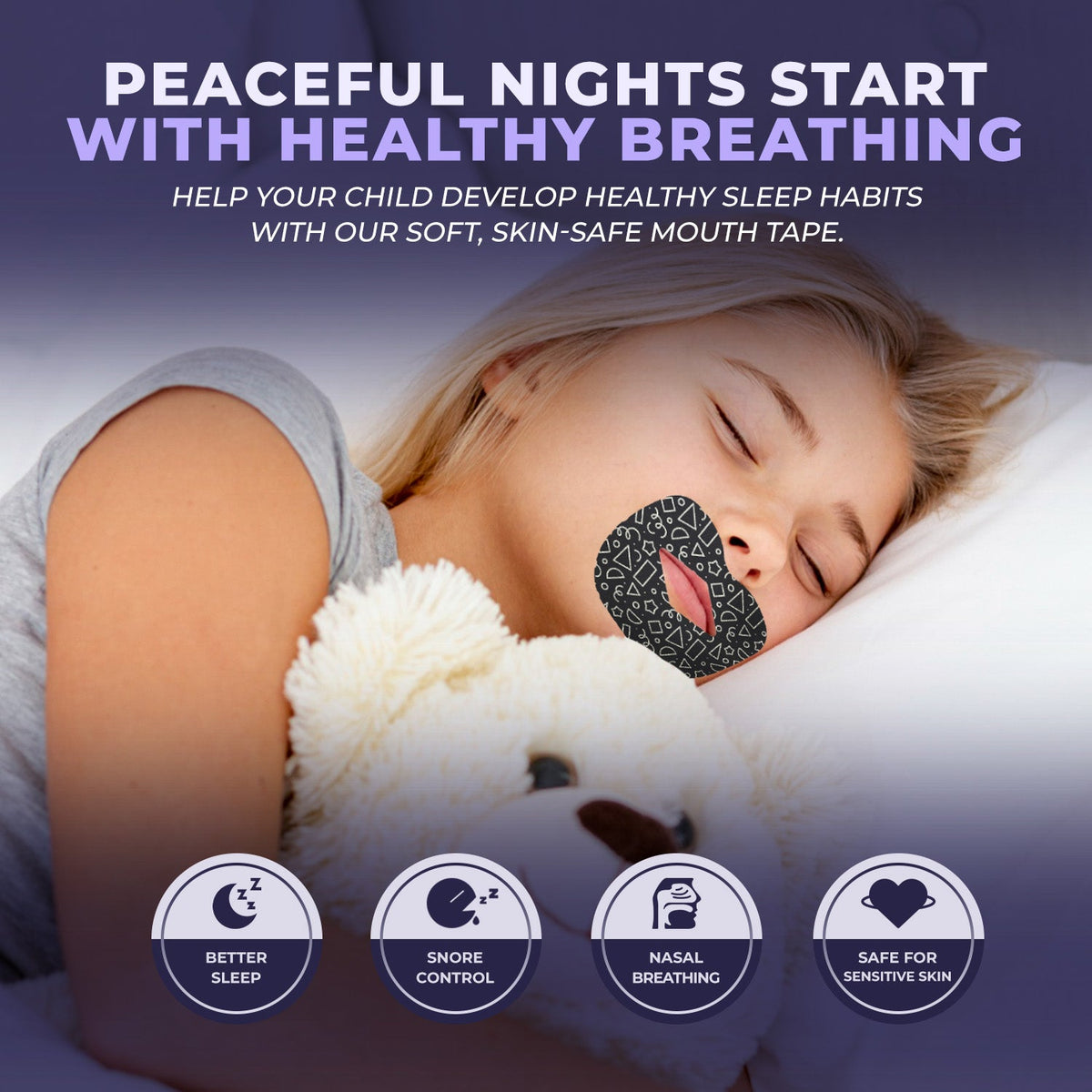 Muzzle® Mouth Tape For Youth (Medium Hold)