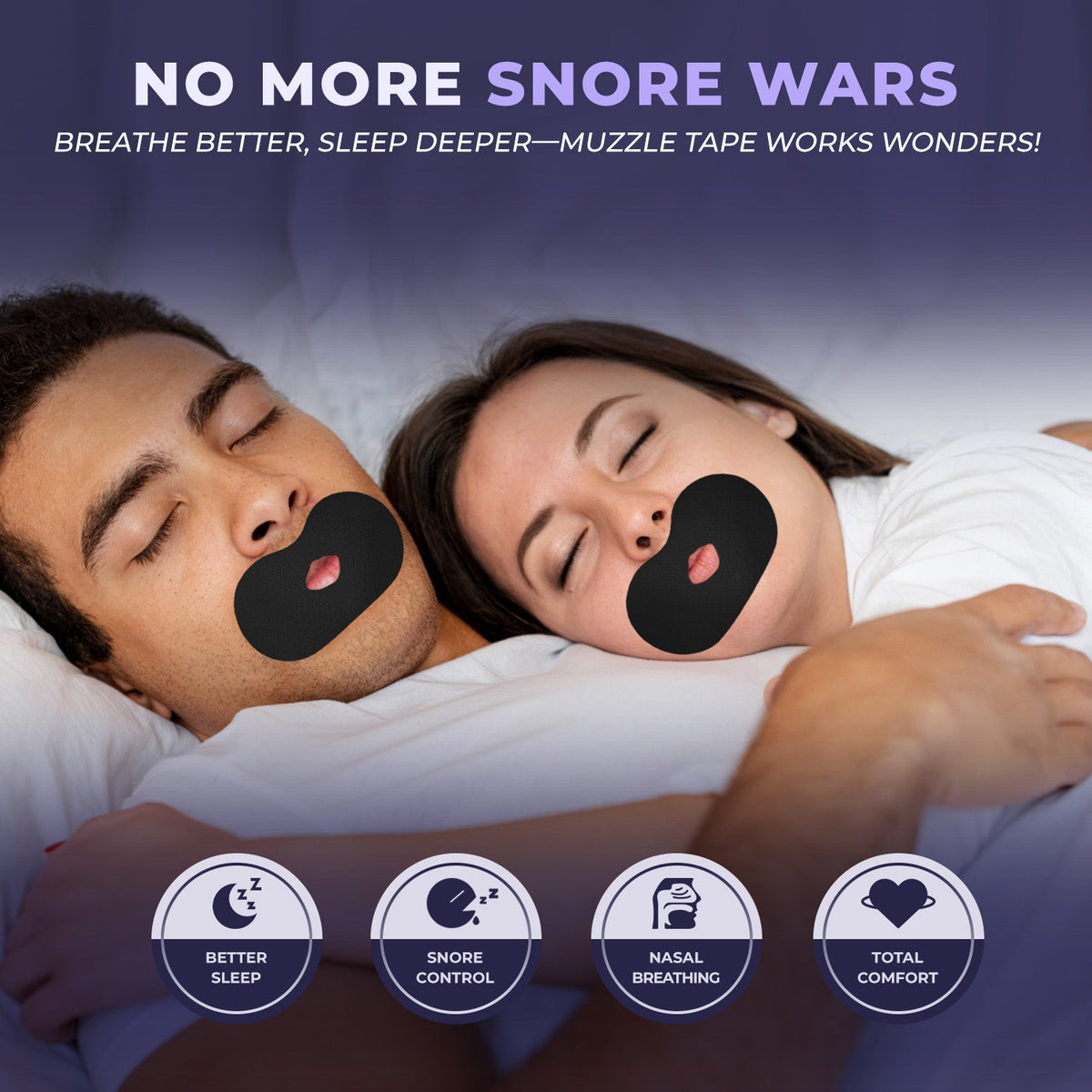 Muzzle® Mouth Tape for Adults (Medium Hold)