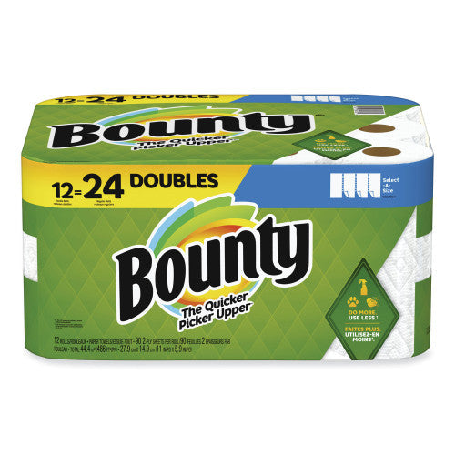 Bounty® Kitchen Paper Towels, 2-Ply, 90 Sheet Roll, 12 Rolls (08664)