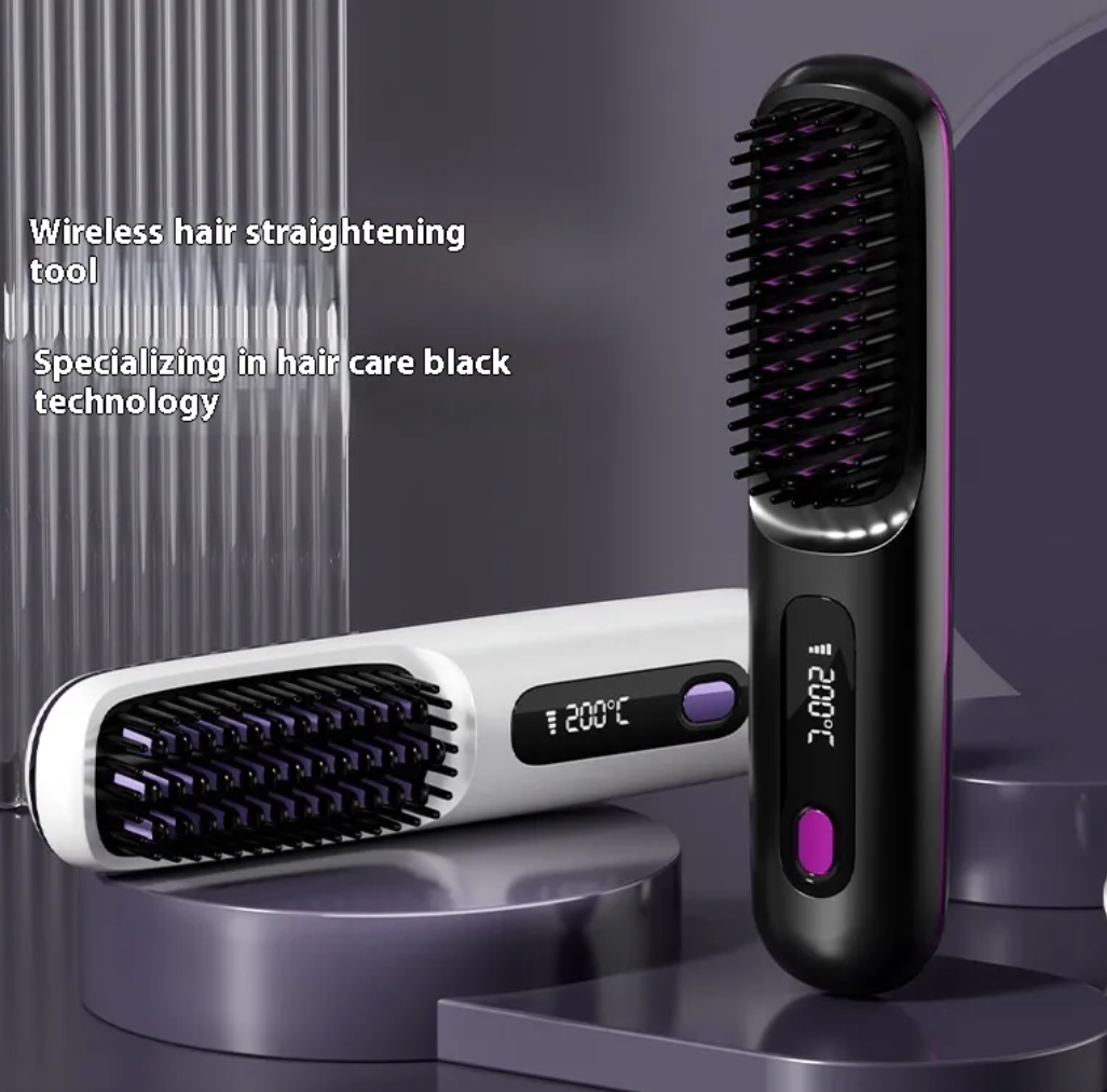Cordless Ceramic Hair Straightening Comb – USB Rechargeable