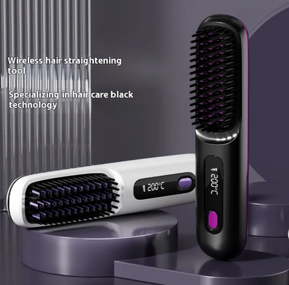 Cordless Ceramic Hair Straightening Comb – USB Rechargeable