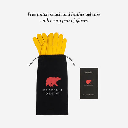 Fabio (black) - Men's classic Italian lambskin leather gloves with pure silk lining
