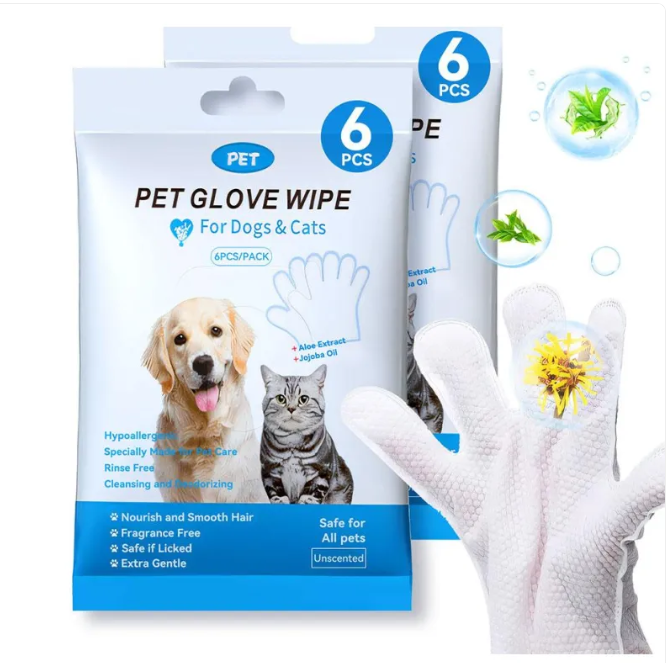 Pet Cleaning Gloves & Wipes – Gentle Care for Cats & Dogs