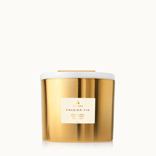 Thymes Frasier Fir Gold 3-Wick Candle 17.0 OZ